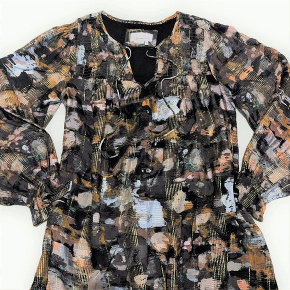 Anthropologie • Blair Metallic Shimmer Smocked Maxi Dress || Medium - Picture 6 of 7